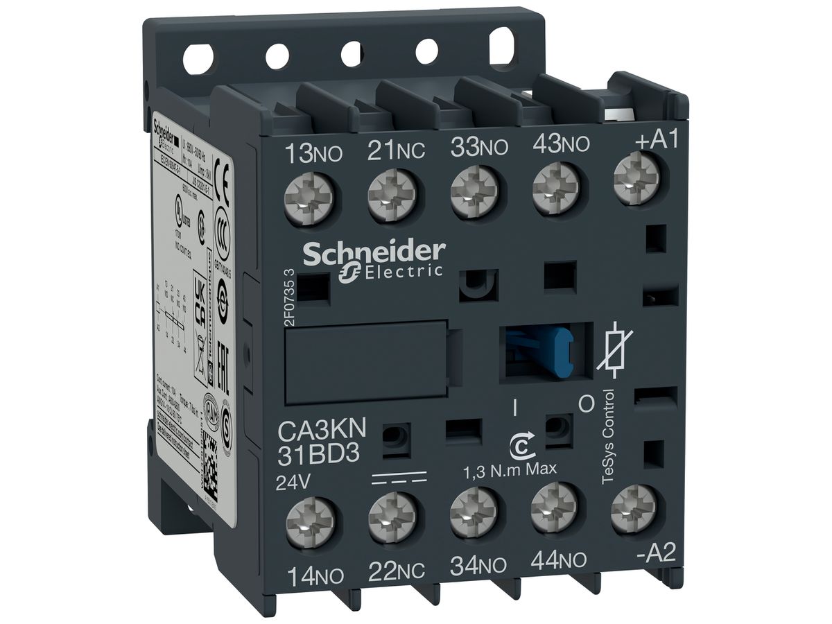 REG-Hilfsschütz TeSys 1NC 3NO 24VDC 45×58×68mm