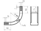 Innenbogen Bettermann vertikal 90° 35×300mm tauchfeuerverzinkt