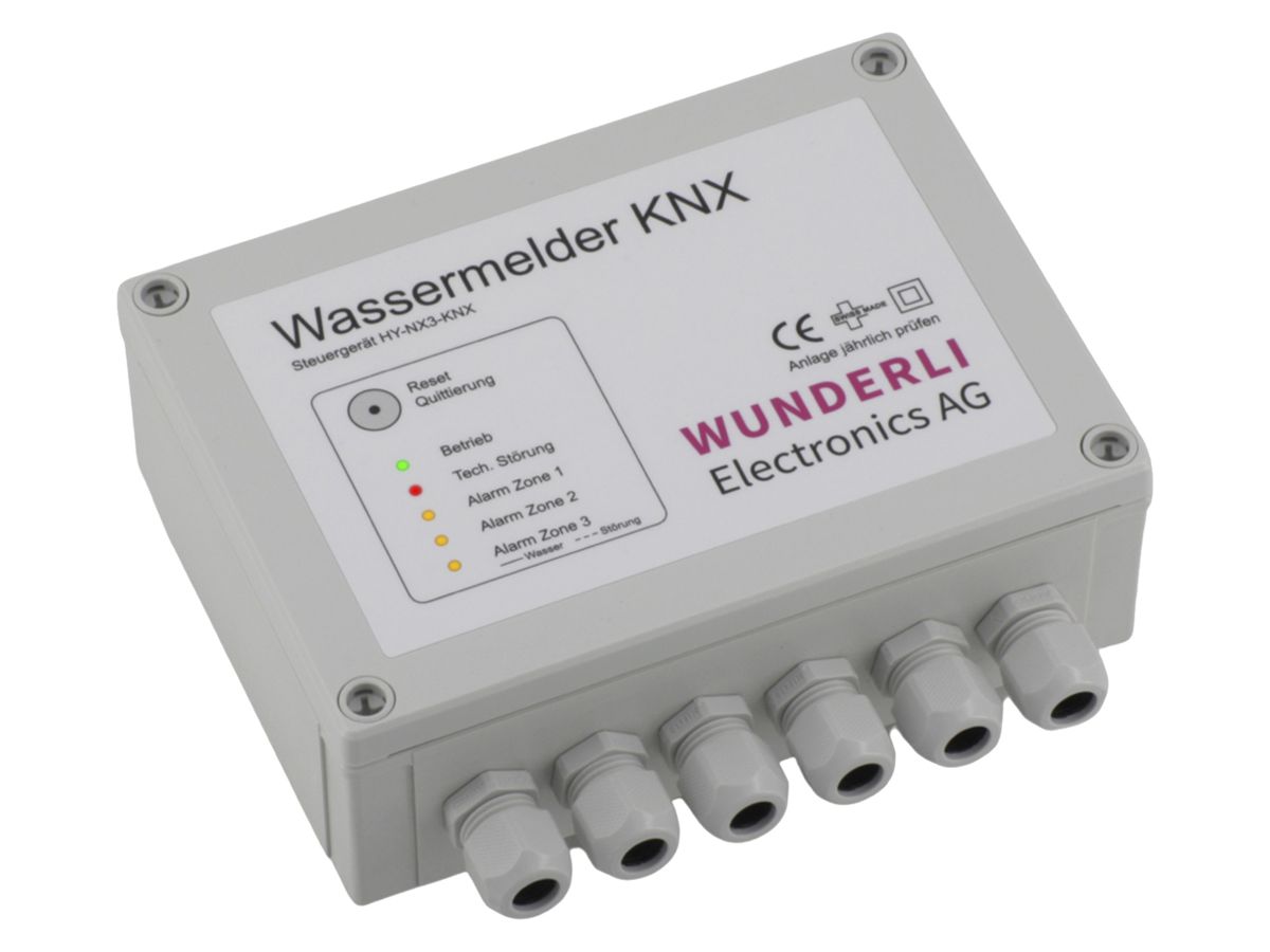 Steuergerät für Wassermelder Wunderli HY-NX3-KNX 3 Zonen 20…60VDC 4W 1A/30VUC