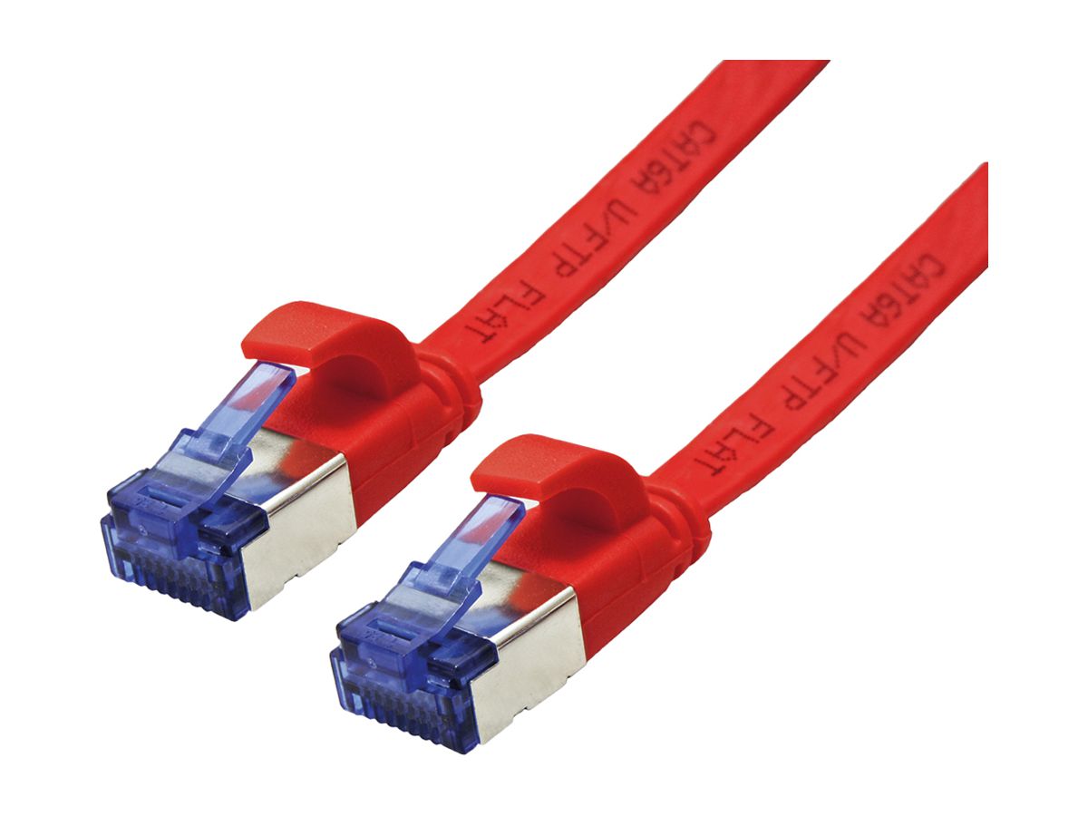 Patchkabel RJ45 VALUE Kat.6A U/FTP AWG32 PVC flach rot 0.5m
