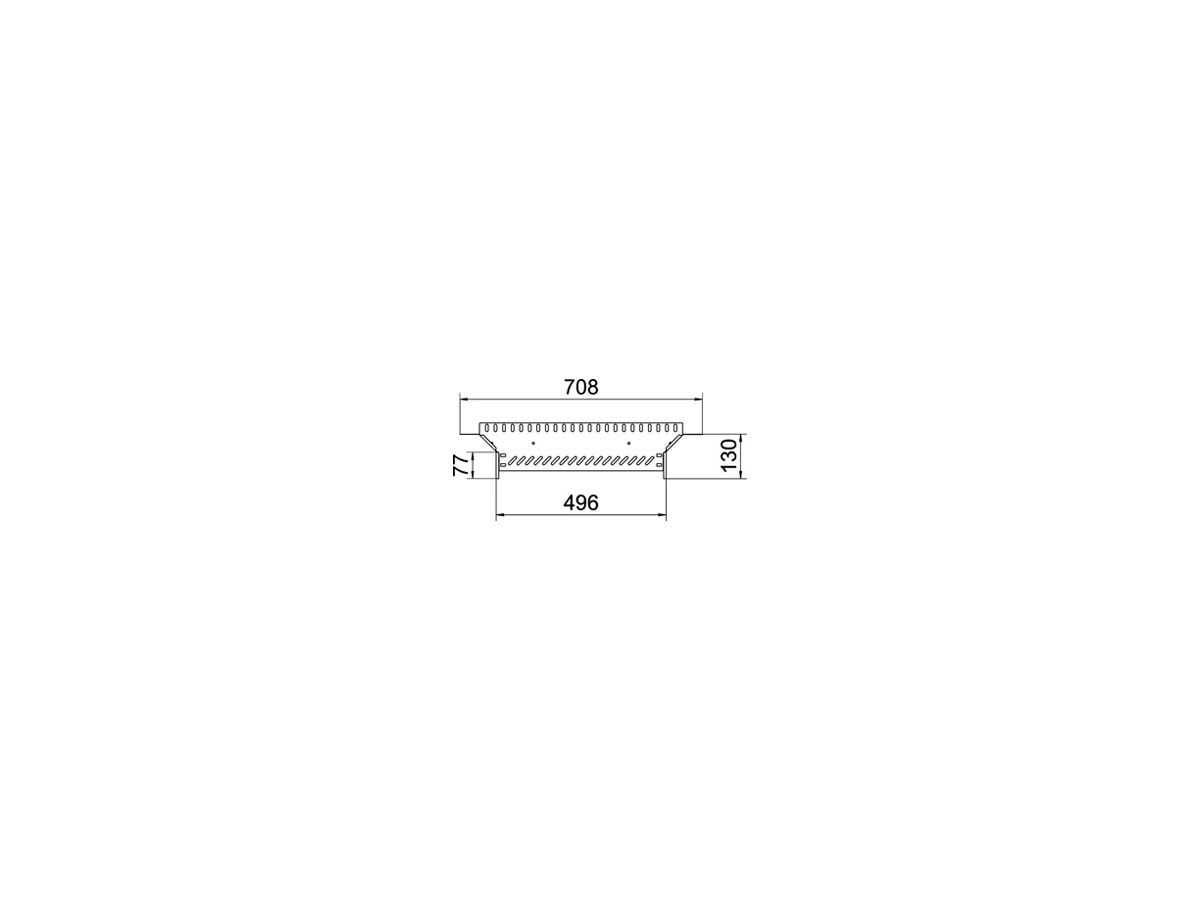 T-Abgang BET RAA 60×500mm Edelstahl A4 blank