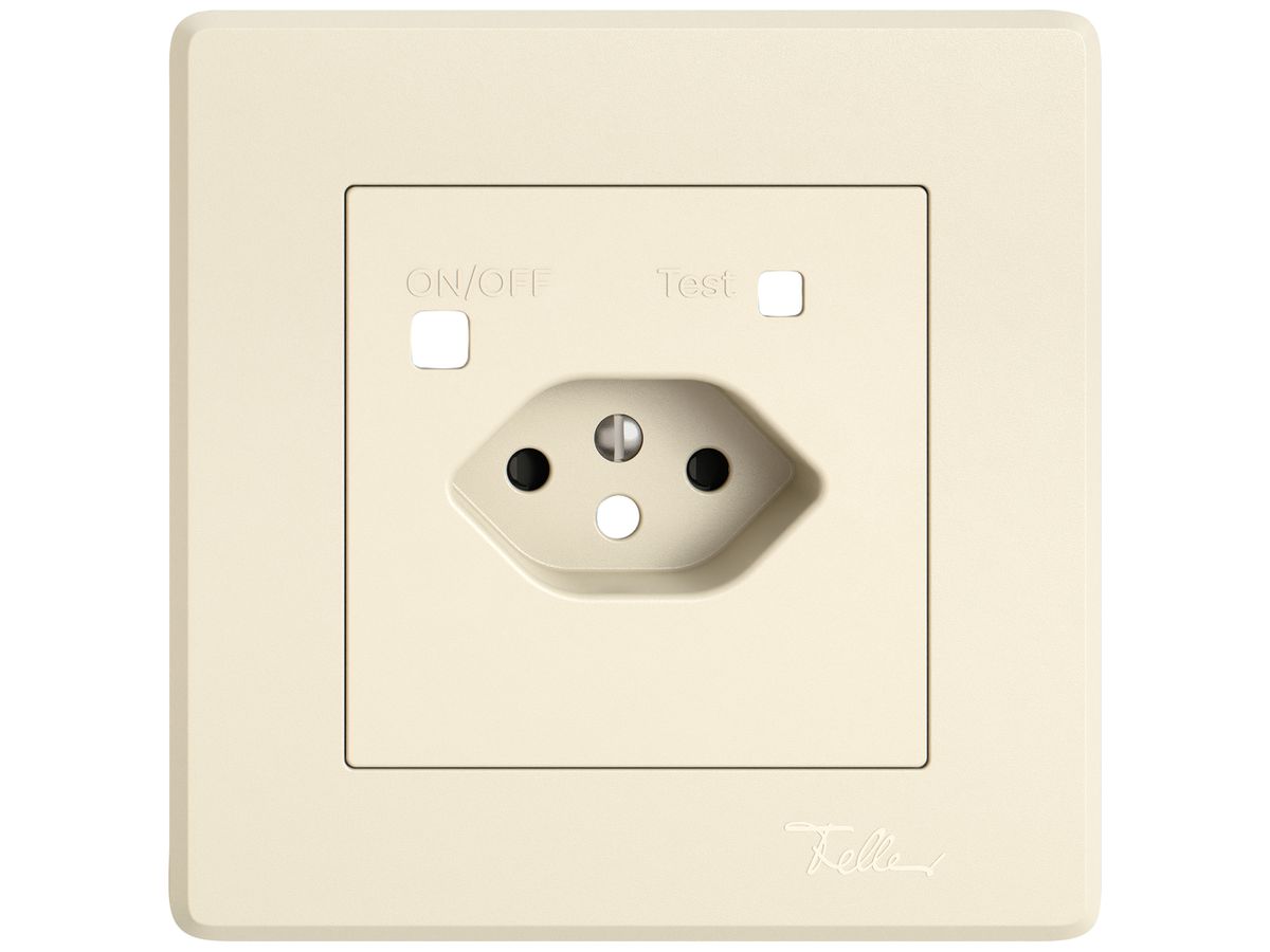 Abdeckset EDIZIO.liv für Fehlerstrom-Schutzsteckdose 96×96mm crema