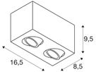 Deckenleuchte SLV TRILEDO CL GU10 2×10W 163×85×95mm schwarz