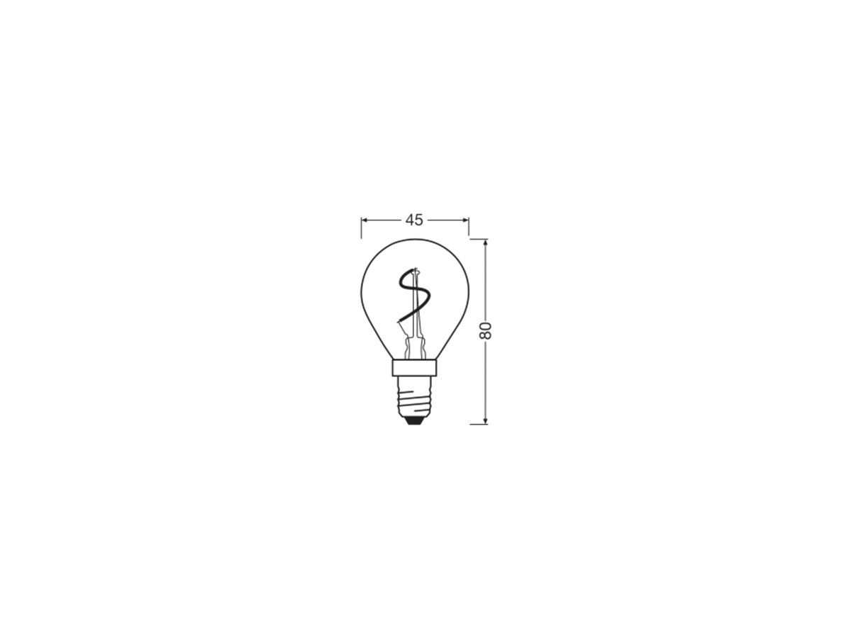 LED-Lampe LEDVANCE Vintage 1906 E14 1.8W 30lm 822 gold Ø45×80mm