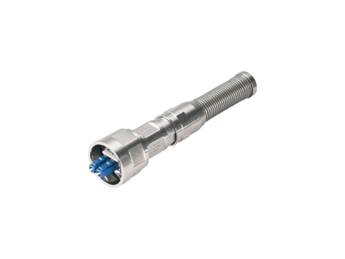 Stecker LWL Weidmüller V1 Bayonett Metall LC-Duplex SM, Knickschutz, IP67