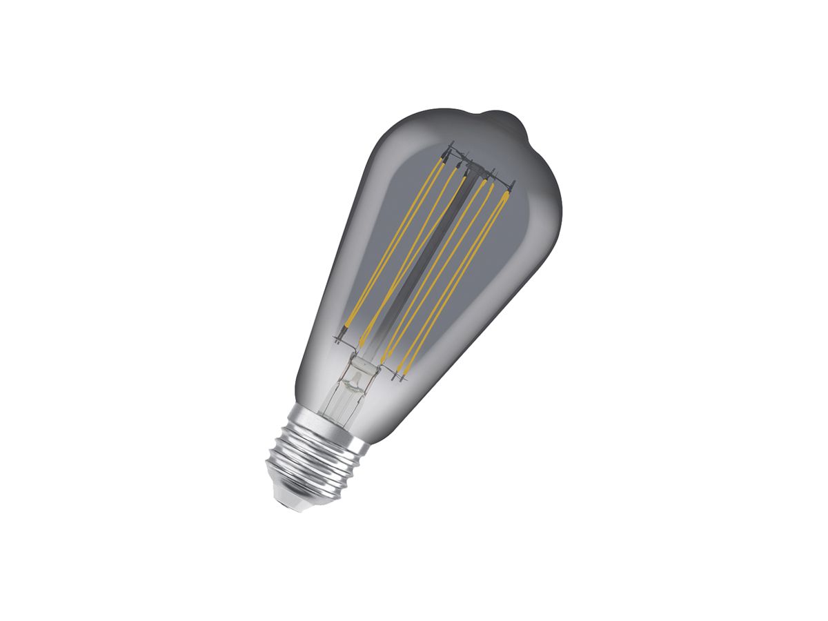 LED-Lampe LEDVANCE Vintage Edison E27 11W 500lm 1800K DIM Ø64×140mm rauchig
