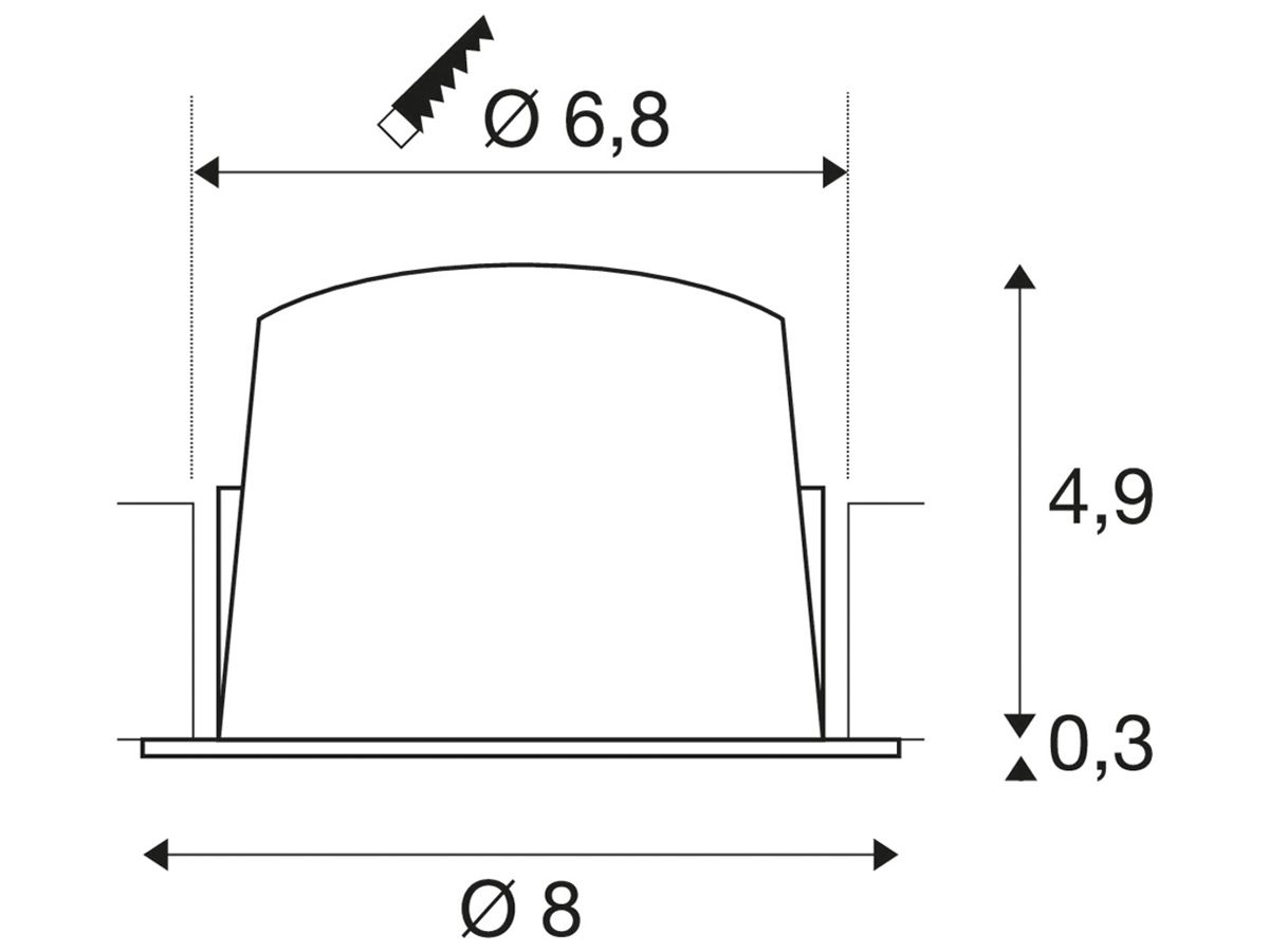 EB-LED-Deckenleuchte SLV NUMINOS S 6.7W 1050lm 3000K NB DALI DIM Ø80×52mm sz