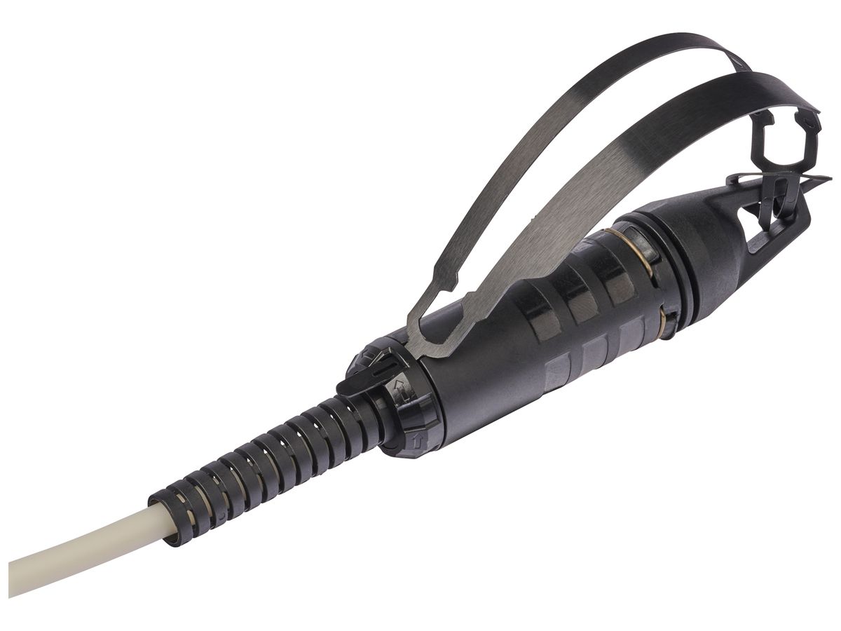 Patchkabel LWL R&M 2×OS2 HEC-QR LC-D APC ↔ offen schwarz 10m