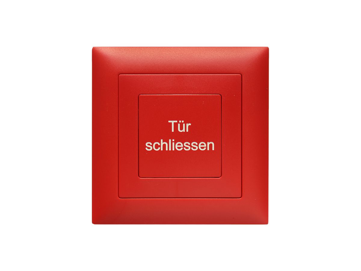 UP-Taster BSW EDIZIOdue, Text <Tür schliessen> IP20, rot