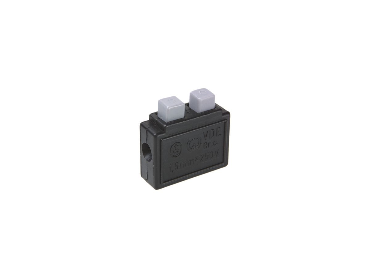 Federzugklemme Woertz 0.75…1.5mm² 10A 250V Federzuganschluss 2×1 schwarz