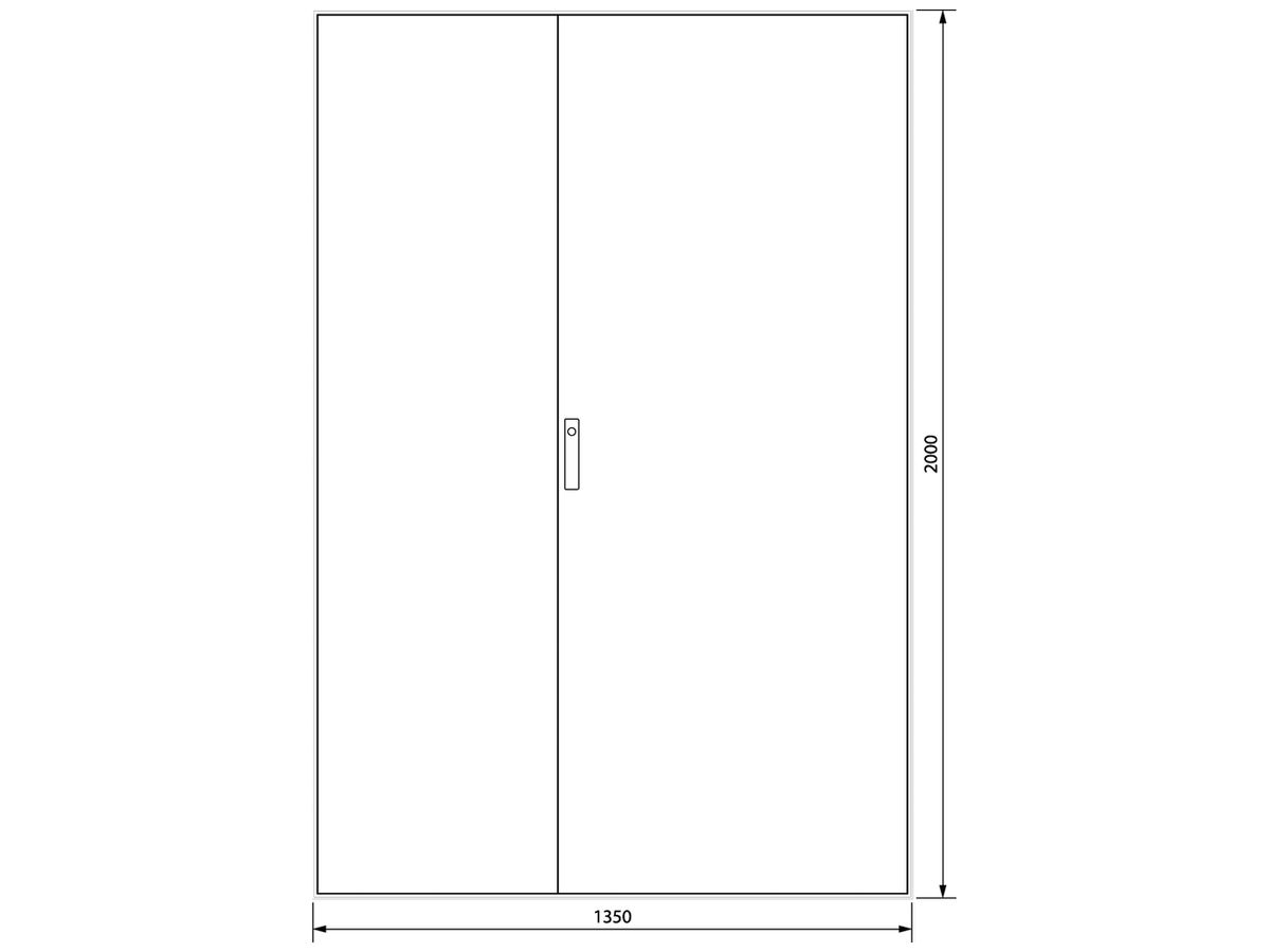 Standgehäuse Hager FG25WE 1350×2000×400mm grau