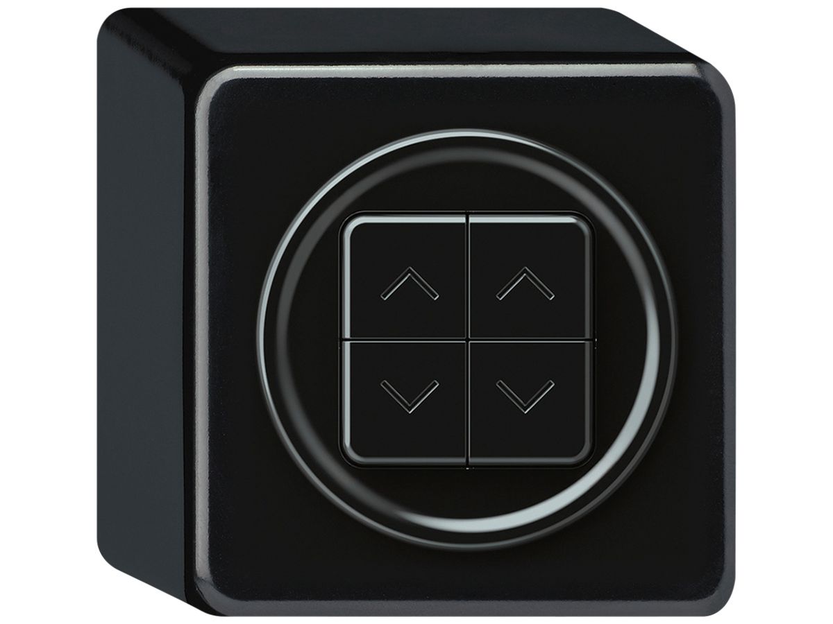 AP-Storenschalter origin 2P 4×Tasten 88×88×54mm schwarz