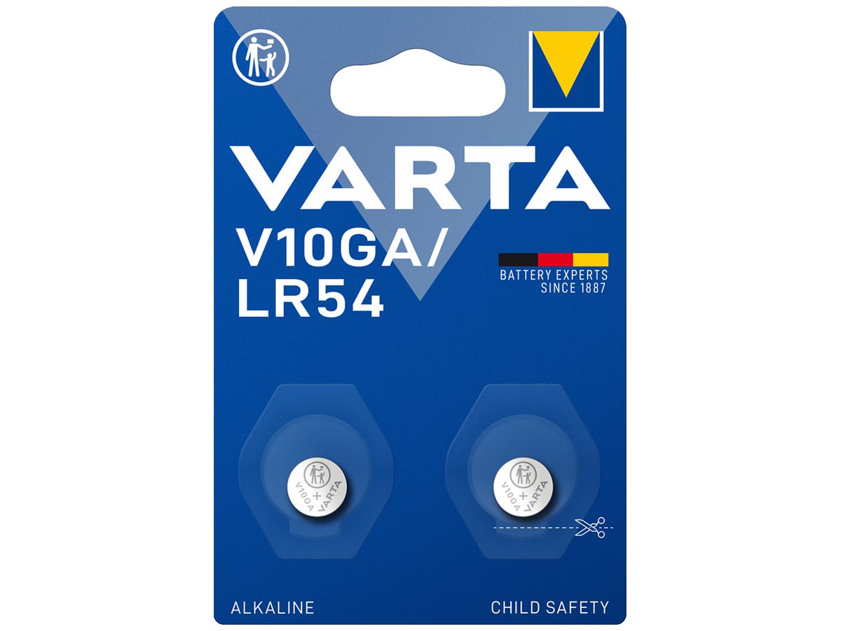 Knopfzelle Alkali VARTA Electronics V10GA/LR54 1.5V Blister à 2 Stück