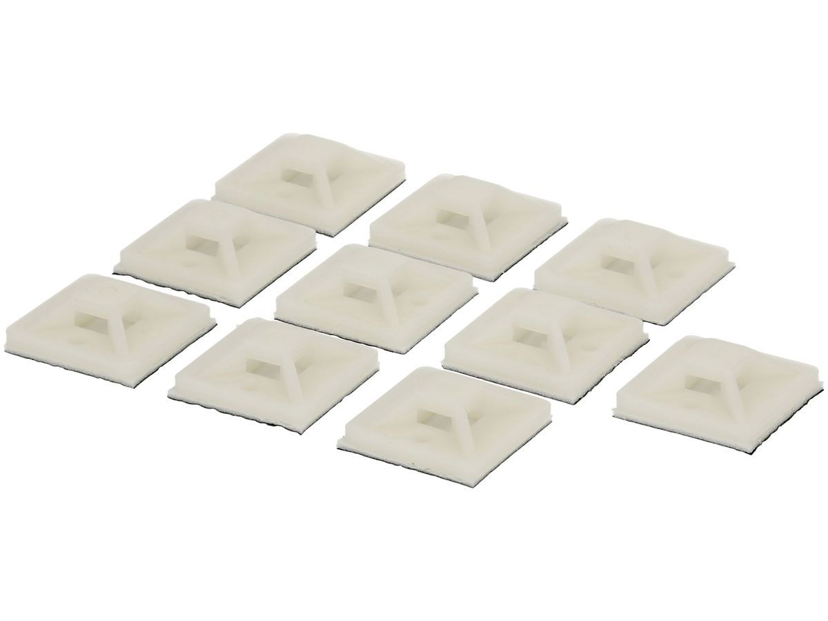 Kabelbinder-Sockel MAX HAURI 25×25mm max.4.8mm 10 Stück weiss