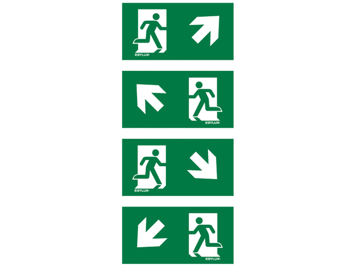 Piktogramm-Satz ESYLUX SLX 32m Pfeil OR/OL/UR/UL 320×160mm