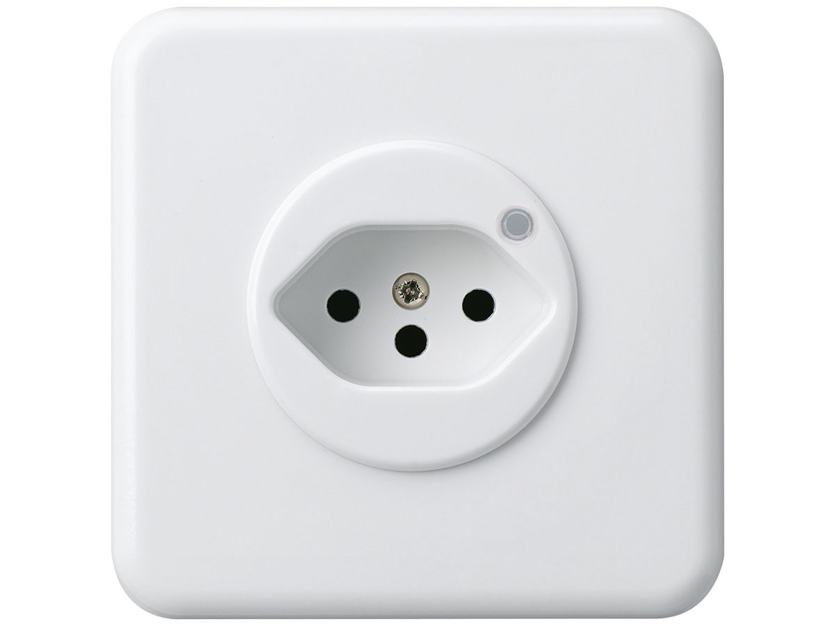 UP-Steckdose Hager basico 1×Typ 13 beleuchtet C weiss