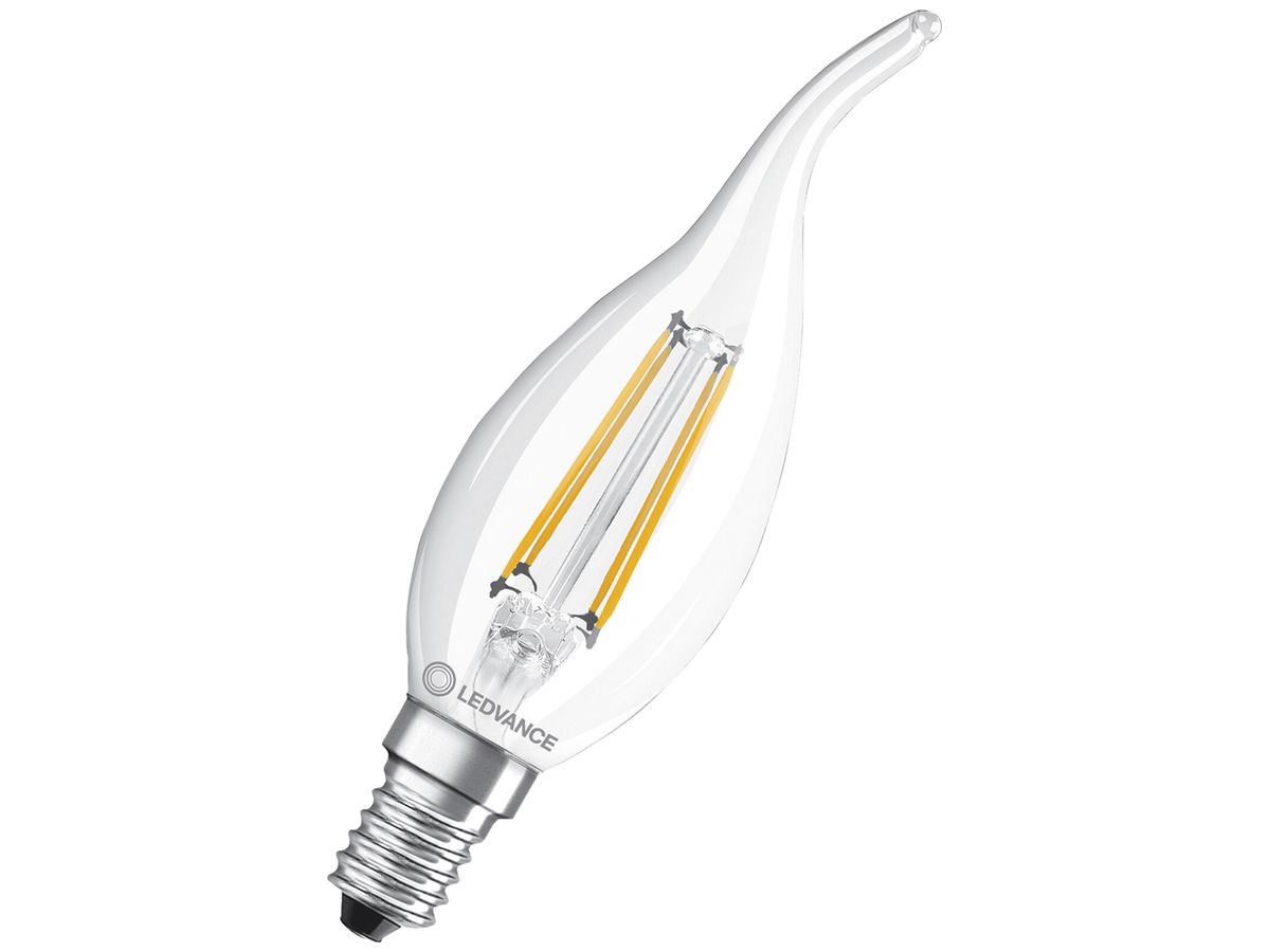 LED-Lampe LEDVANCE CLAS BA E14 4W 470lm 2700K Ø35×121mm BA11 klar
