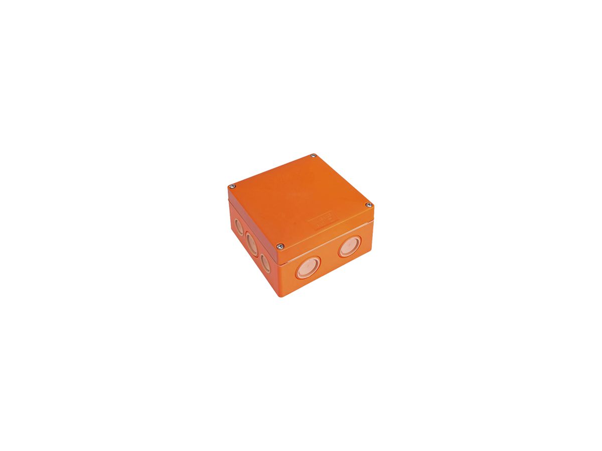 AP-Abzweigdose ELBRO E90 126×126×86mm IP66 10×10mm² 10×M20/25 orange
