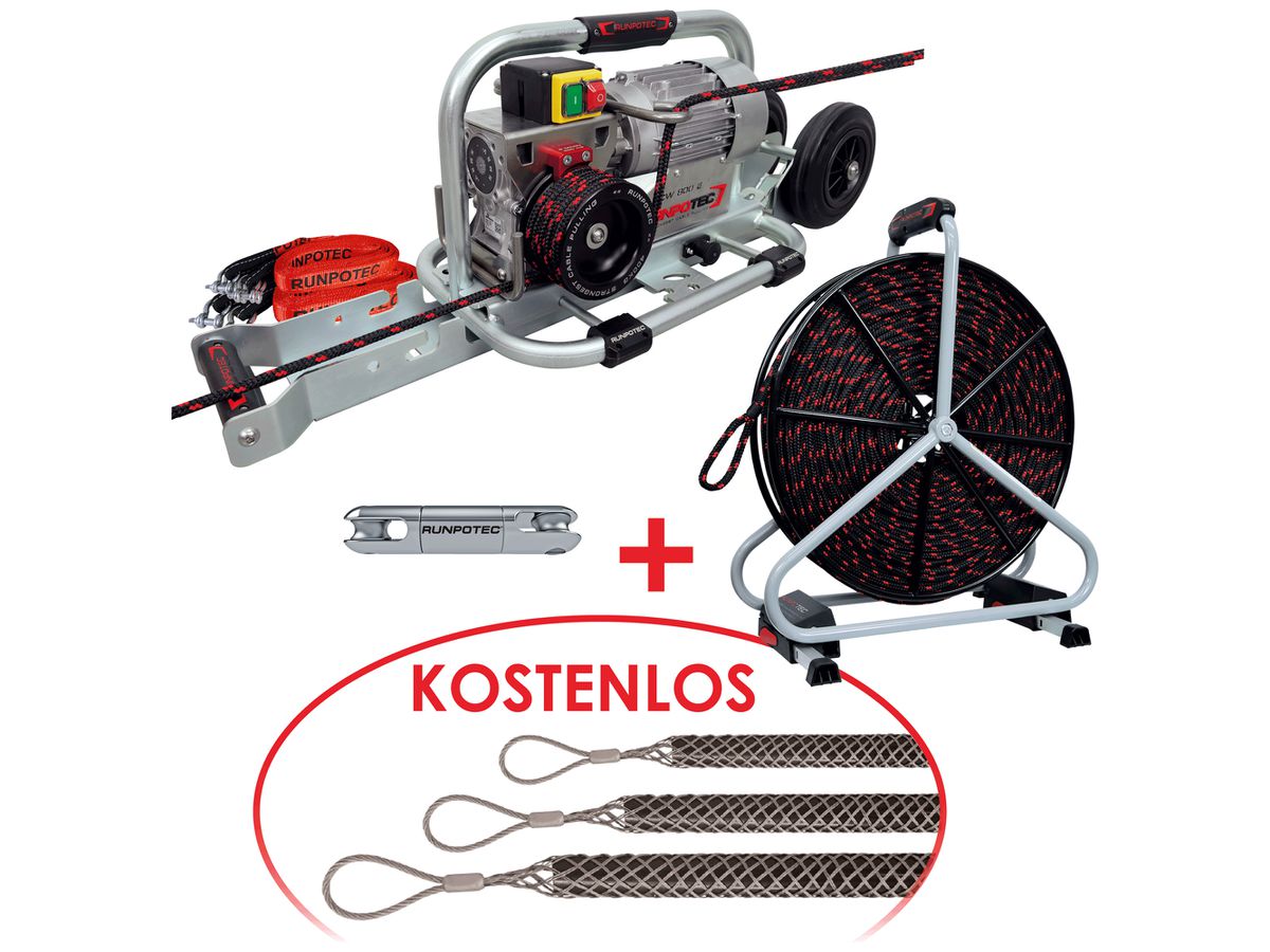 Seilwinden-Set Runpotec CW 800 E elektrisch 230V 0.75kW 800kg 8m/min