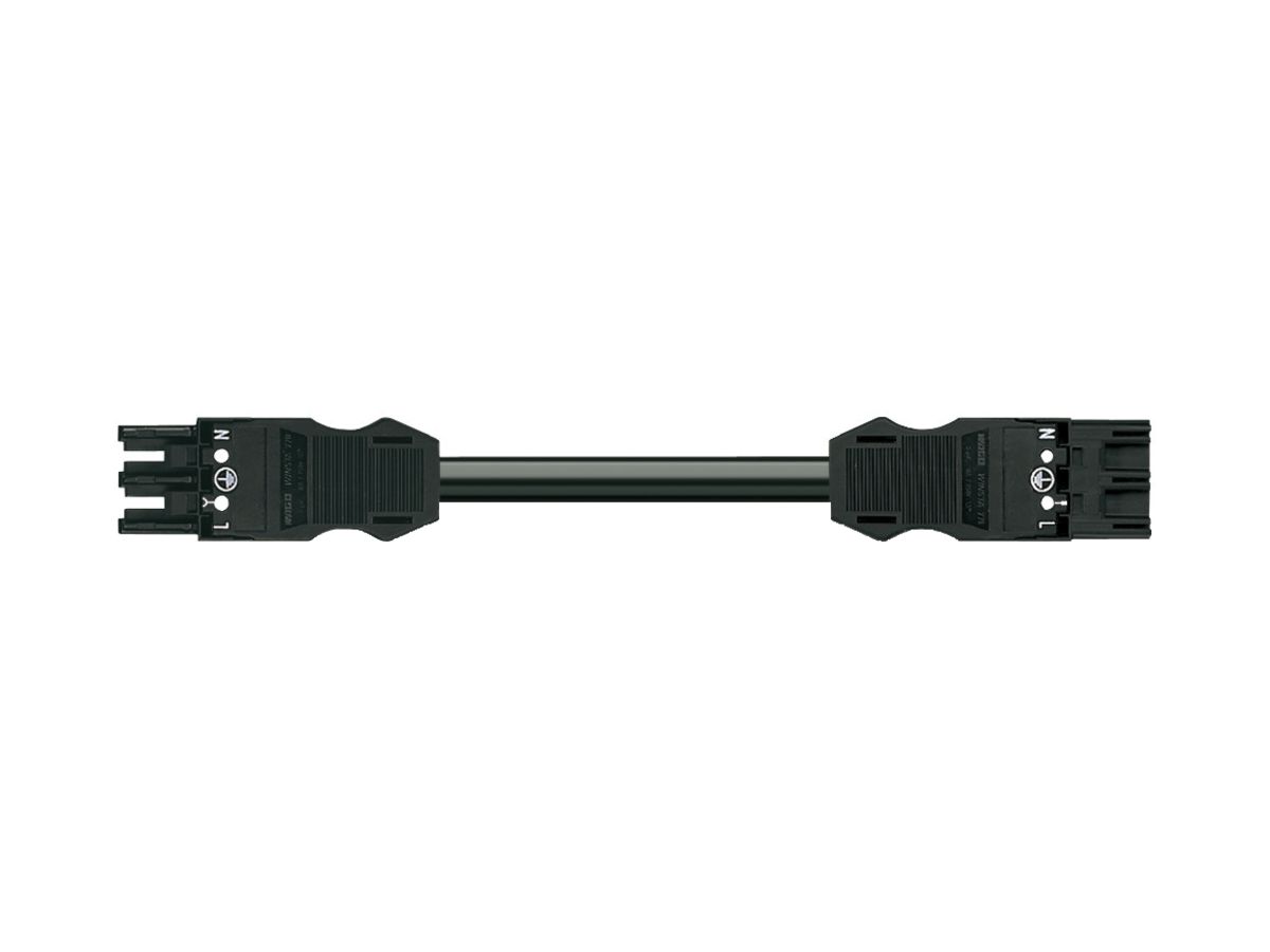 Verbindungsleitung MIDI 3×2.5mm² 20A 250V 2m Cod.A Buchse-Stecker schwarz Cca