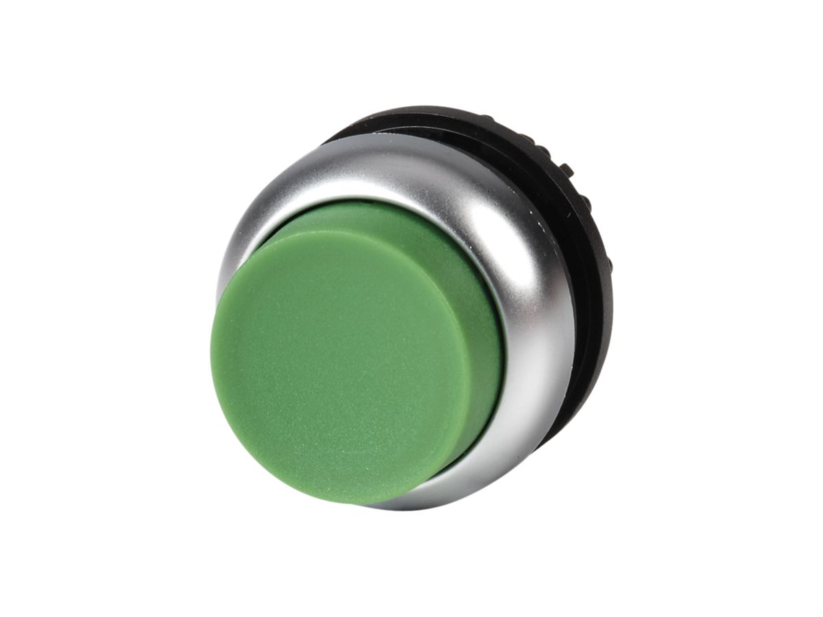 Drucktaste ETN RMQ hoch grün, rastend, Ring verchromt