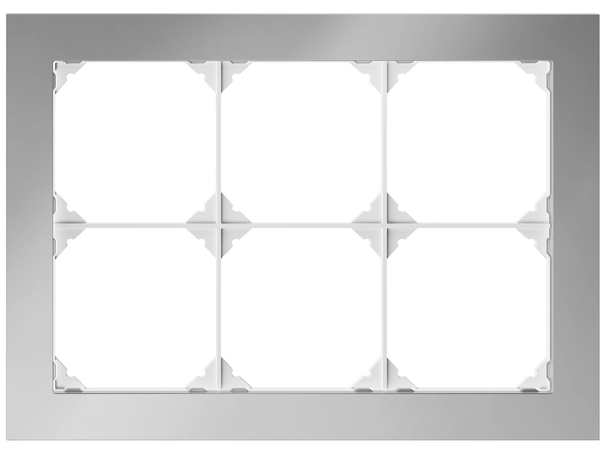 UP-Kopfzeile EDIZIO.liv prestige SNAPFIX® 2×3 154×214mm chromstahl poliert