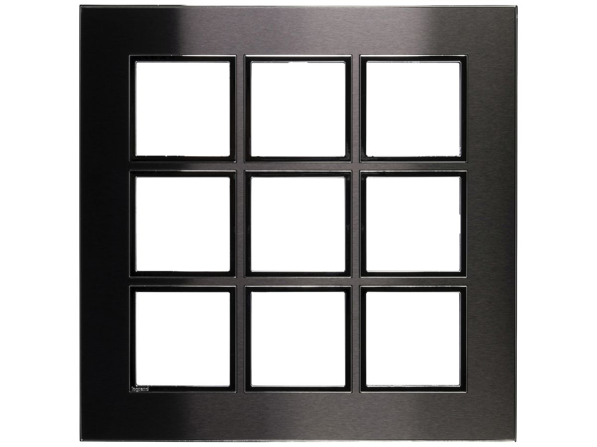 UP-Kopfzeile Legrand Arteor 3×3 horizontal und vertikal 213×213mm Black brushed