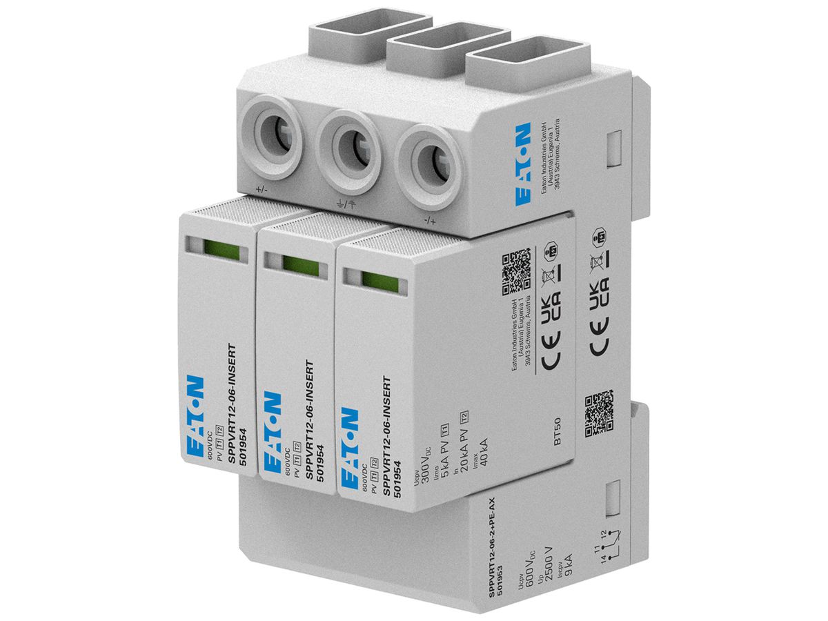 Kombiableiter Eaton SPPVRT12-06-2+PE DC 600V 2.5kV