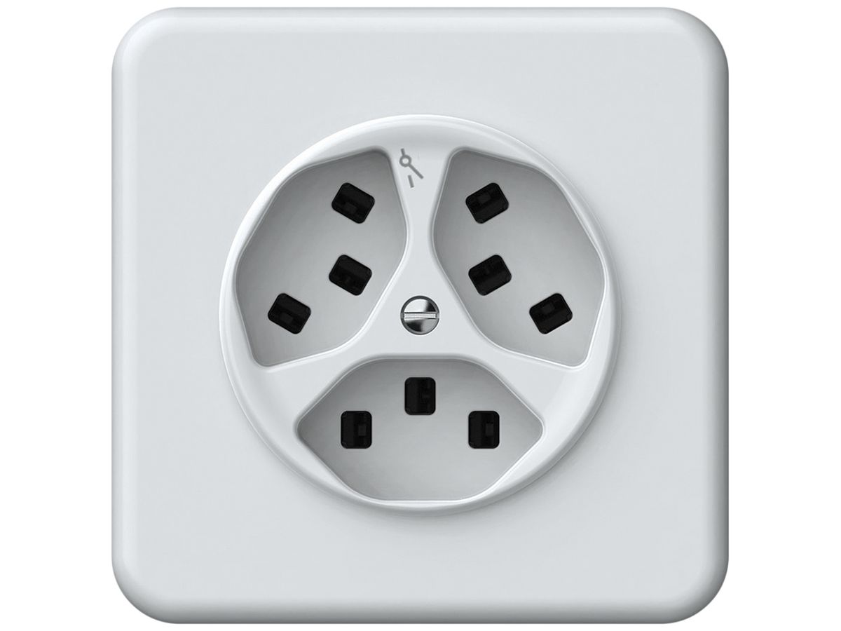 UP-Steckdose origin 3×Typ 23 1×S 16A 230V 92×92mm weiss