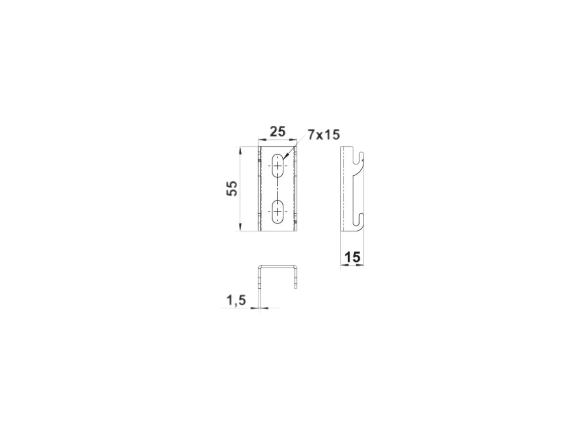 Hakenschiene Bettermann 75mm verzinkt