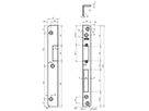 Schliessblech BSW Winkel 250×25/32×3mm Befestigung 4/3-Loch DIN R