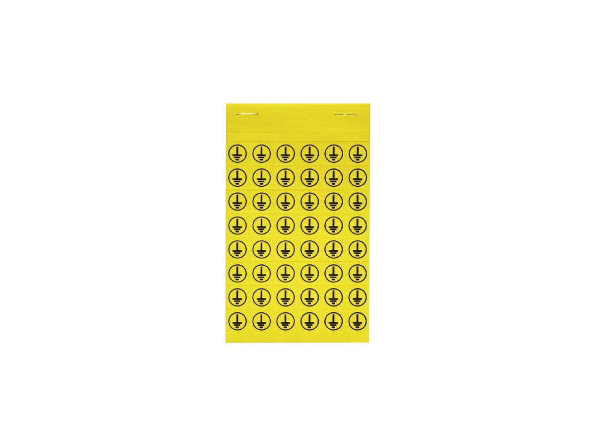 Etikette Weidmüller selbstklebend 14×14mm Symbol: Erde Gewebe gelb
