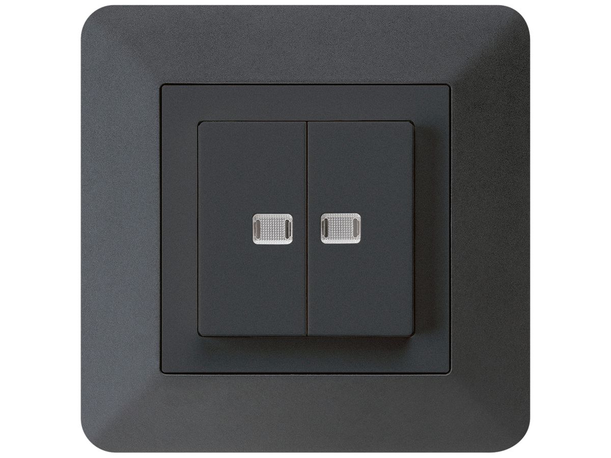 UP-Leuchtdruckschalter kallysto.trend 1/3+3/1 mit 2 Linsen schwarz