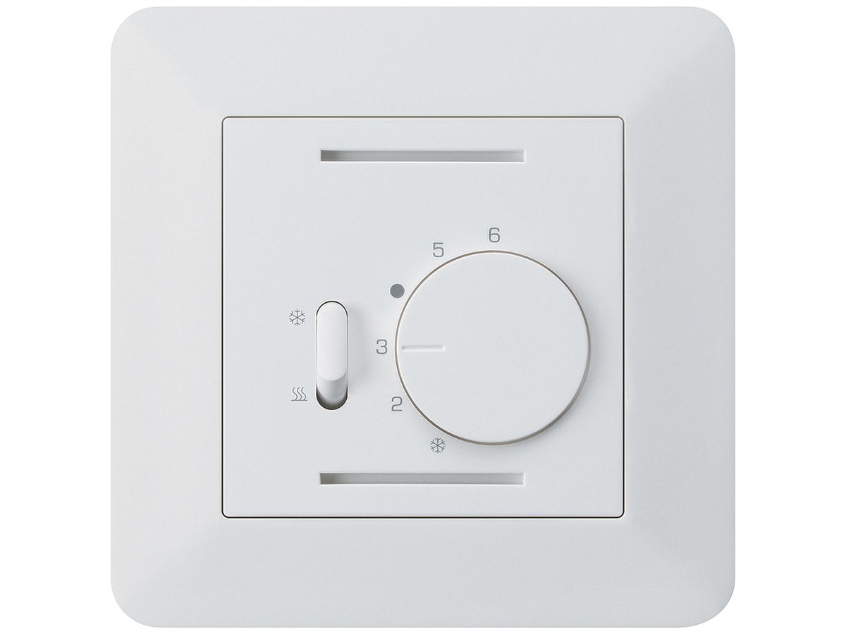UP-Thermostat Hager kallysto.trend, mit Schalter Heizen/Kühlen, weiss