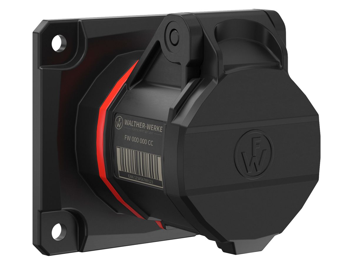 EB-Steckdose CEE NEO 5P 16A 380…415V 6h rot IP54 schraublose Klemme 75×75mm