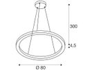 LED-Pendelleuchte SLV ONE 80 UP/DOWN DALI 34W 1230lm 3000/4000K schwarz
