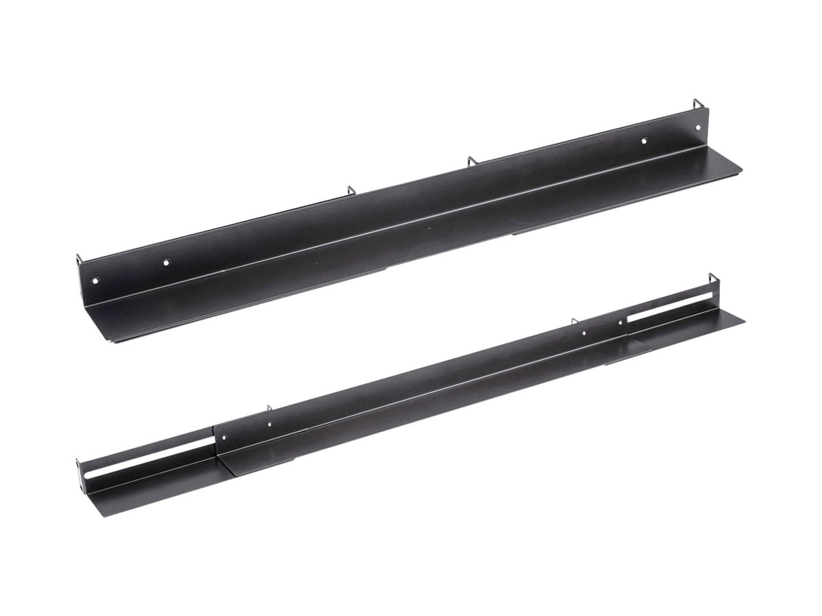 Gleitschiene 19" VALUE 1HE 610×62mm T=610…935mm max. 90kg Stahl schwarz 1 Paar