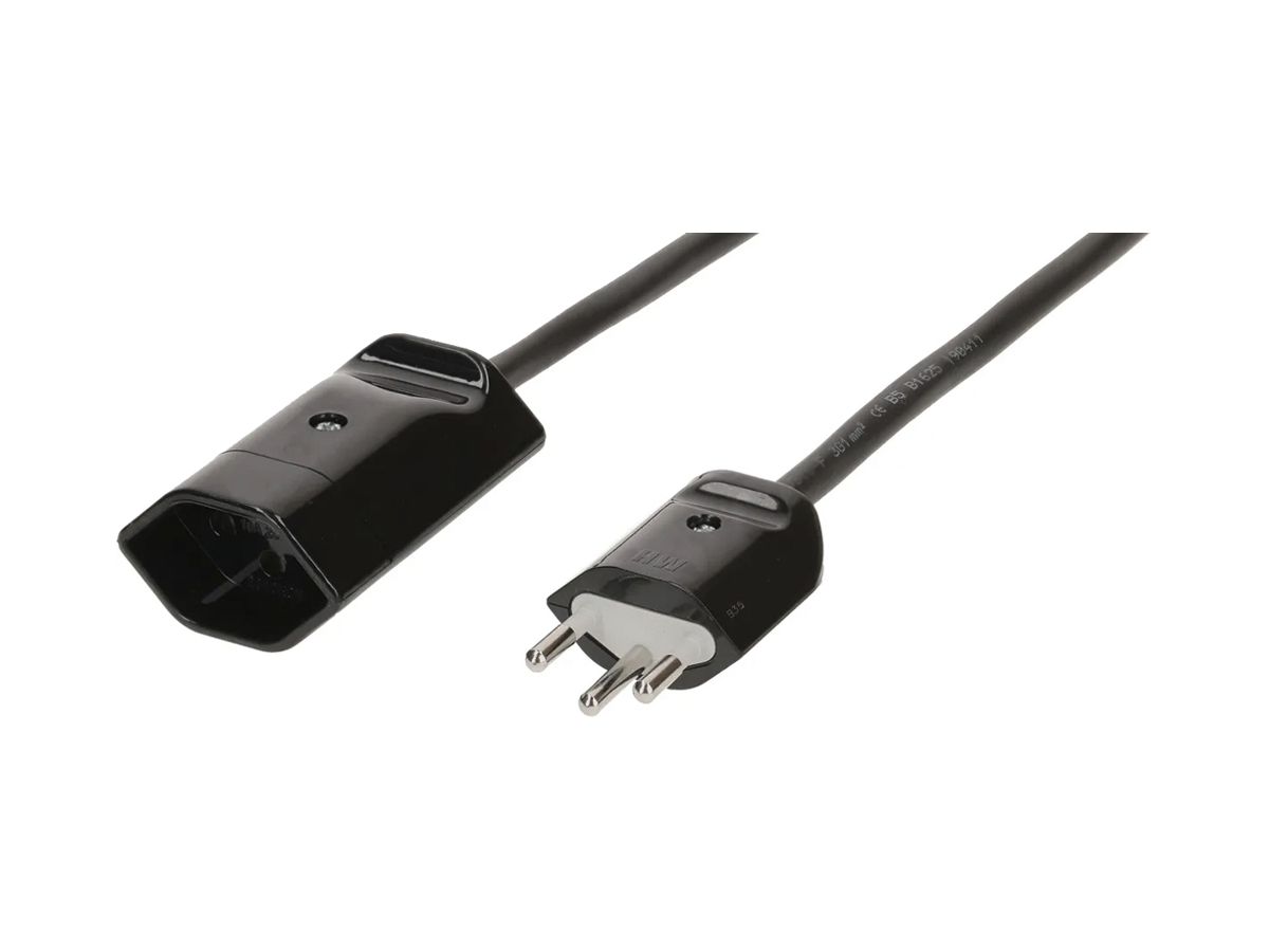 Verlängerungskabel MAX HAURI Td 3×1mm² 3m schwarz Stecker T12/13