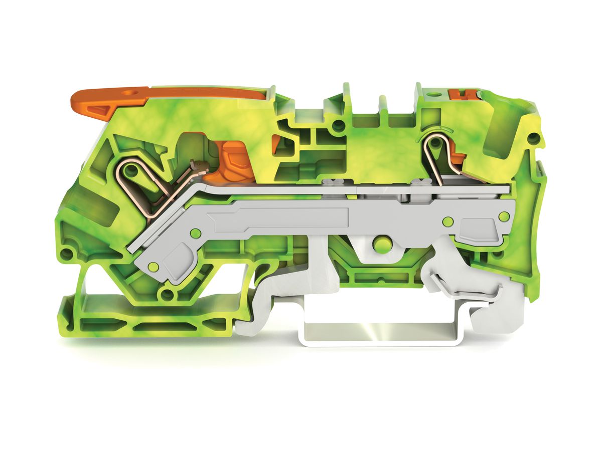 Schutzleiterklemme WAGO TOPJOB-S 6mm² 2L grün/gelb Serie 2106