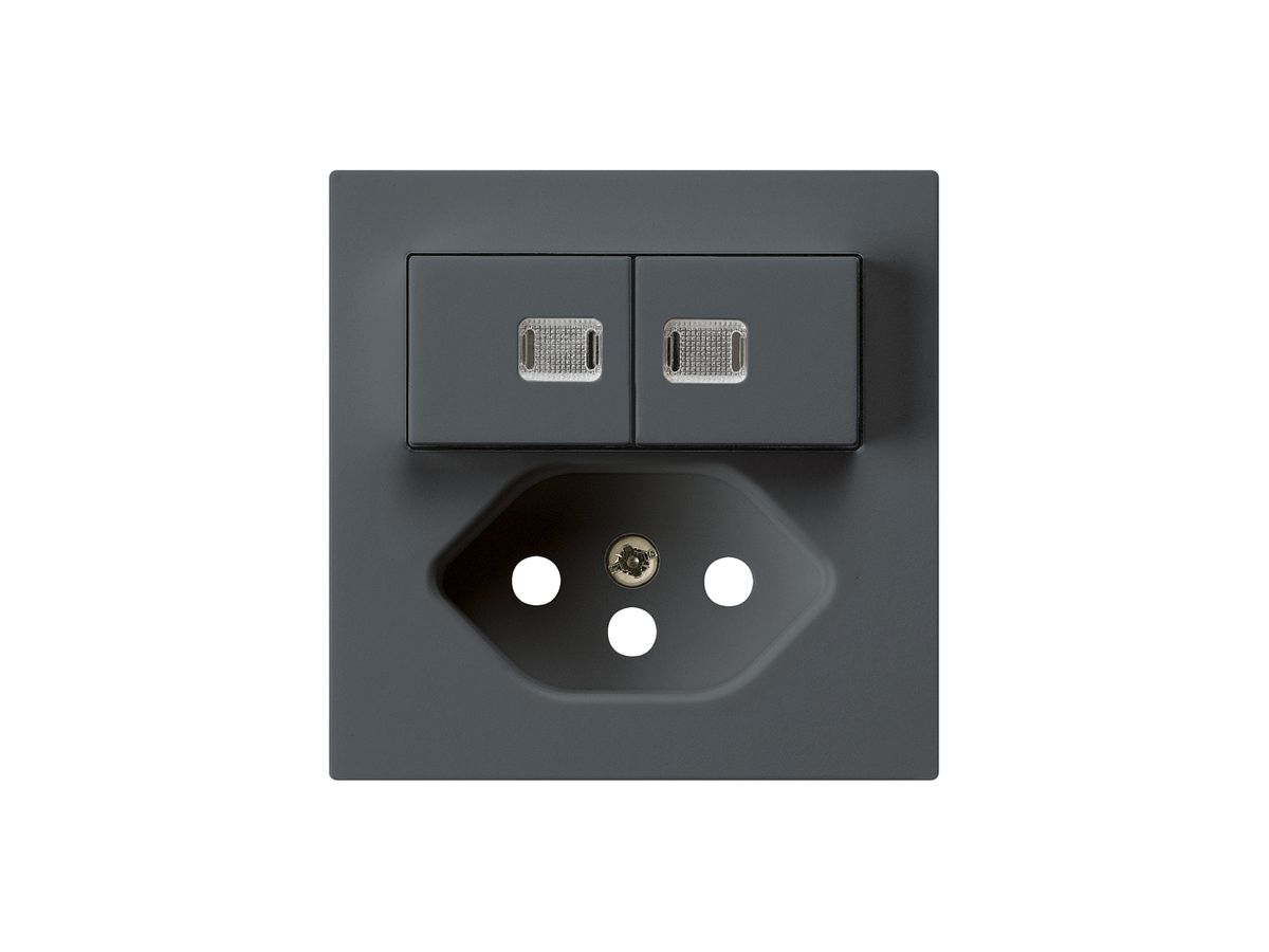 Frontset kallysto 60×60 anthrazit mit 2 Linsen für Kleinkombi S1/T13