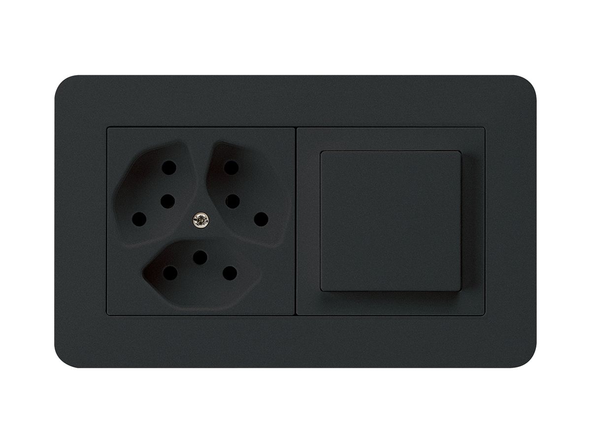 UP-Kombination kallysto.trend Gr.I-I horizontal 3×Typ 13+Schalter S3 schwarz