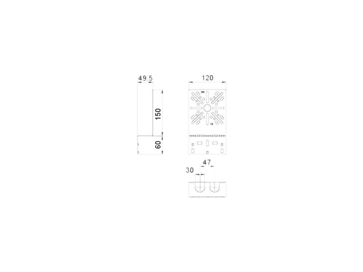 Montageplatte Bettermann 235×120mm verzinkt