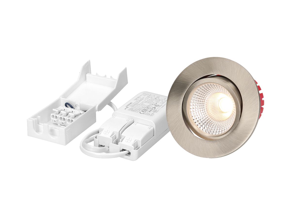 EB-LED-Spot MH SOLV 8W 710lm 3000K IP44 MB DIM DALI Ø80mm Nickel