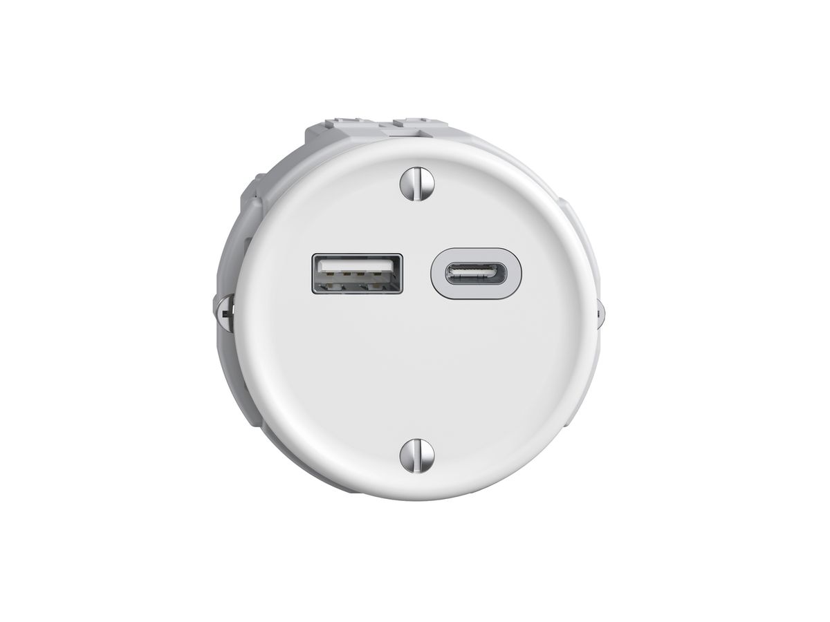Steckdose USB 18W Typ A + Typ C Feller STANDARDdue Q 230V 3600mA weiss