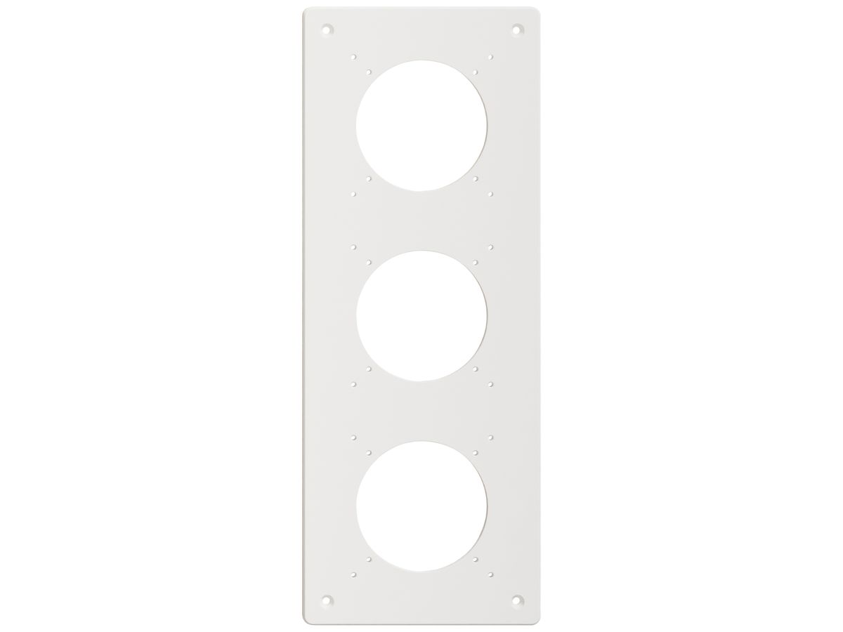 Montageplatte Feller NEVO SNAPFIX® 3×1 Ø69mm 125×325mm weiss