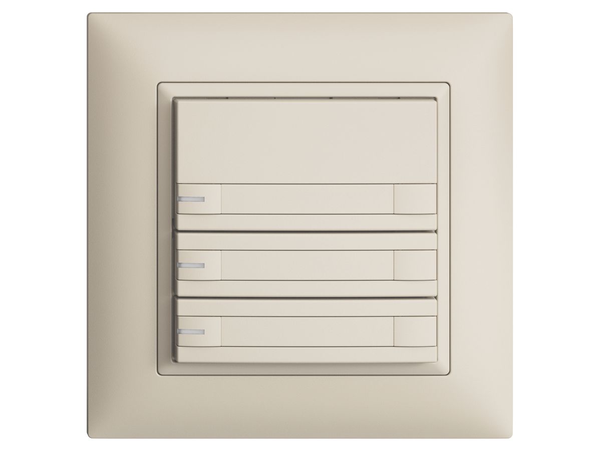 UP-KNX-Taster RGB EDUE FMI, 250mW, m.RGB-LED, m.Papier., 3×Taste 2×Tastenb.crema