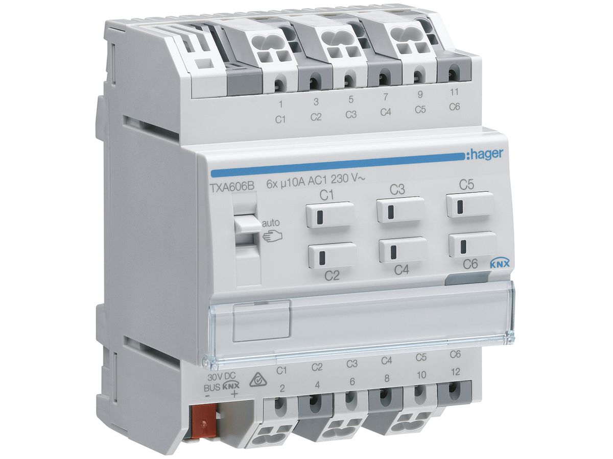 REG-Schaltausgang KNX Hager easy 10A 6-fach