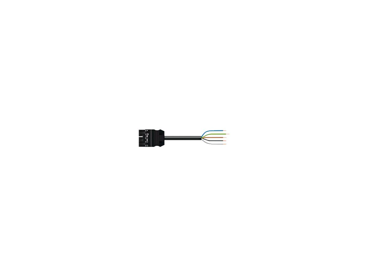 Anschlussleitung WAGO 5×2.5mm² Stecker-freies Ende 1m schwarz
