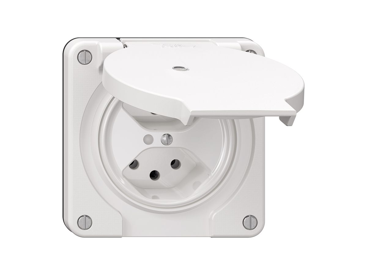Steckdose NEVO N.CO, 2×T13, IP21, m.LED, weiss