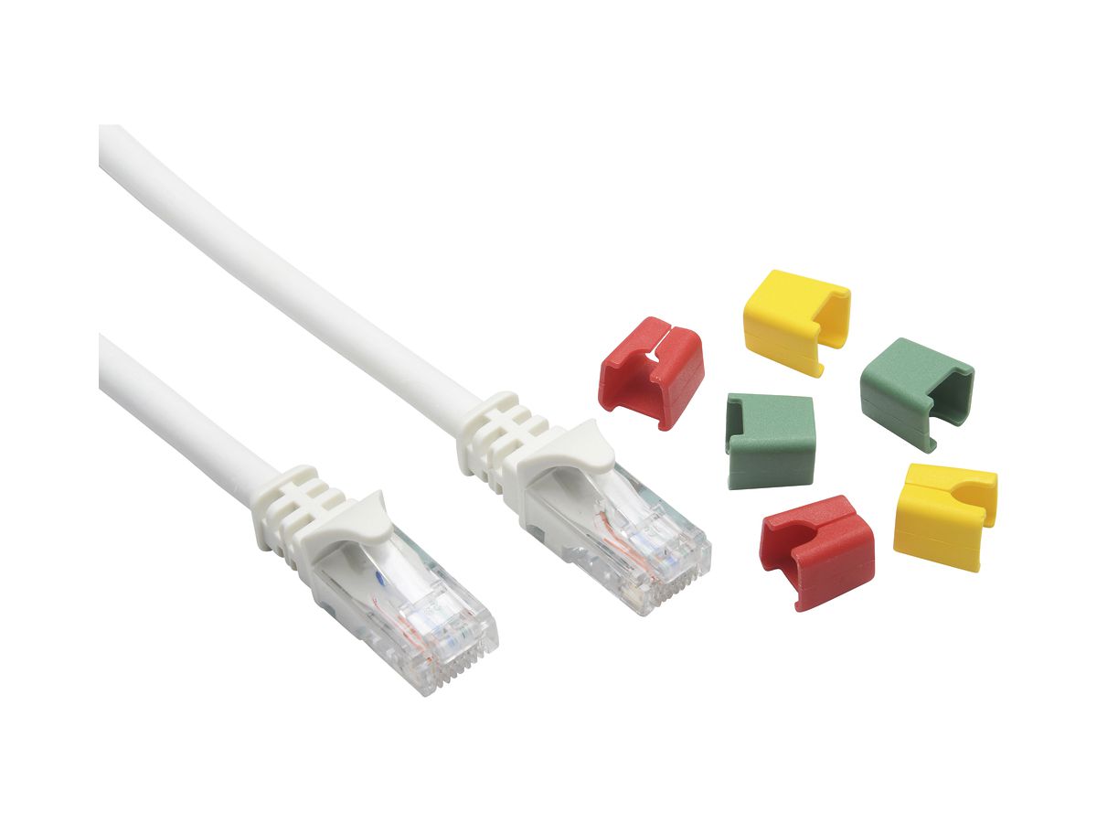 Patchkabel RJ45 CeCoNet Round, Kat.6A U/UTP, rund, kodierbar, weiss, 3m